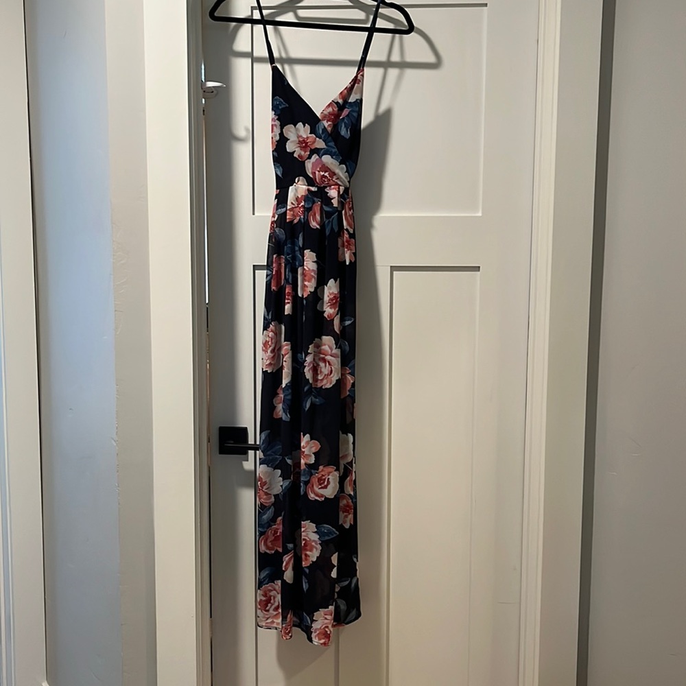Blue floral dress